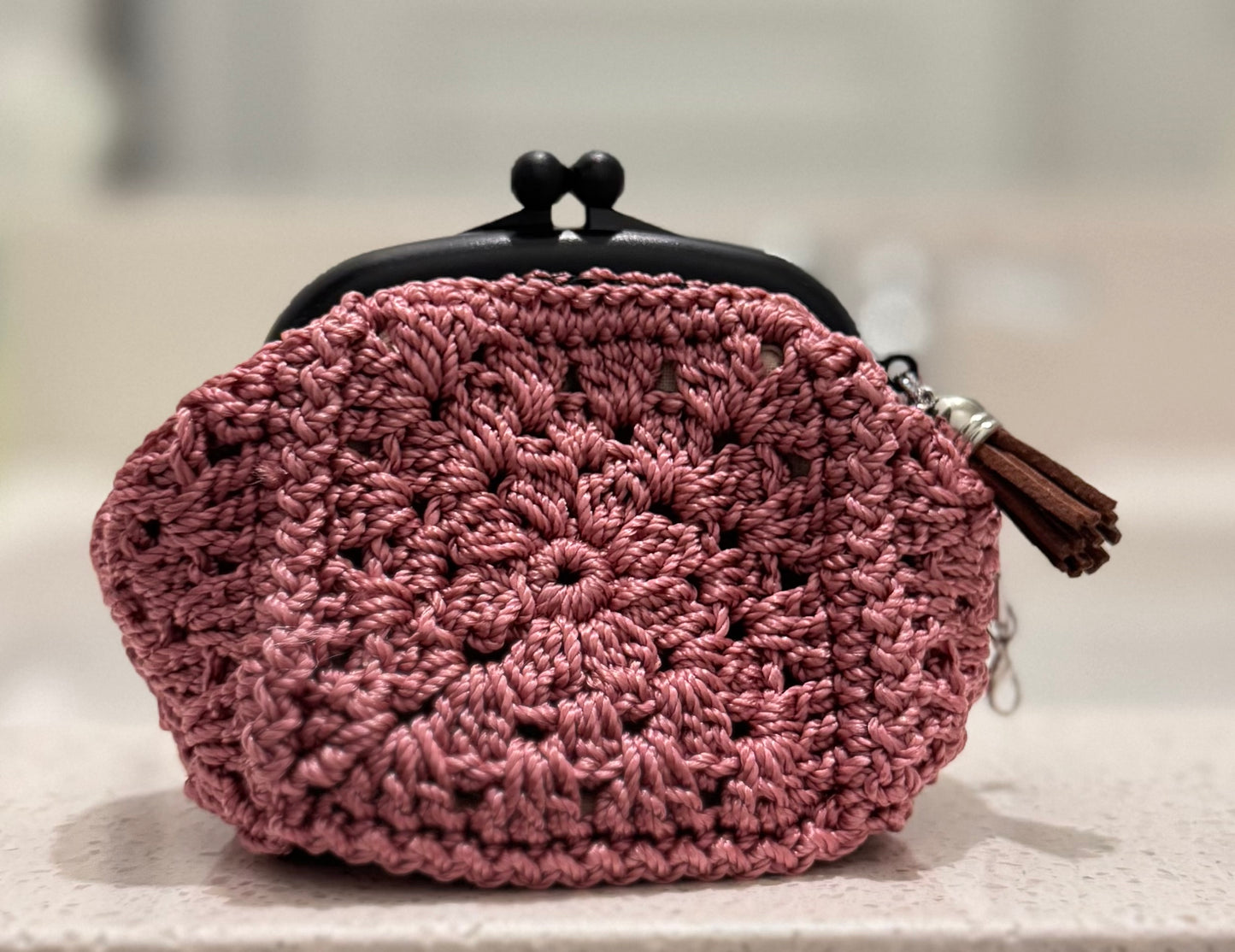 Crochet Granny Squares Kisslock Coin Purse
