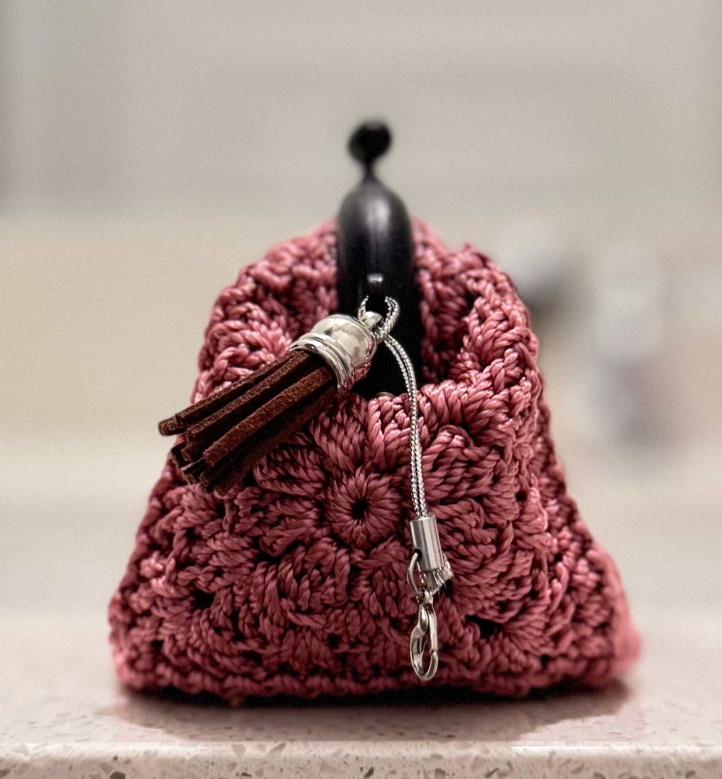 Crochet Granny Squares Kisslock Coin Purse