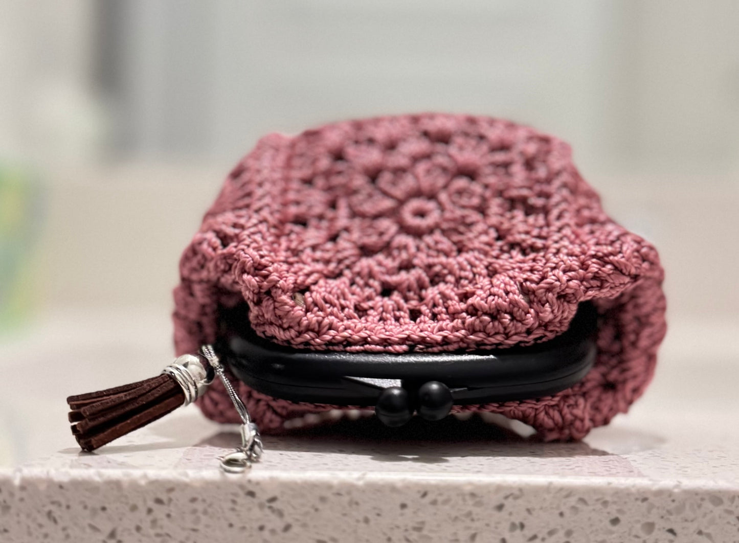 Crochet Granny Squares Kisslock Coin Purse