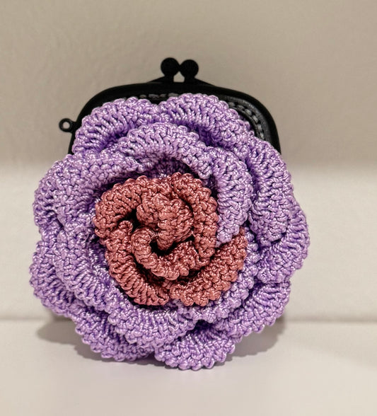 Crochet Flower Kisslock Mini Coin Purse - Gradient