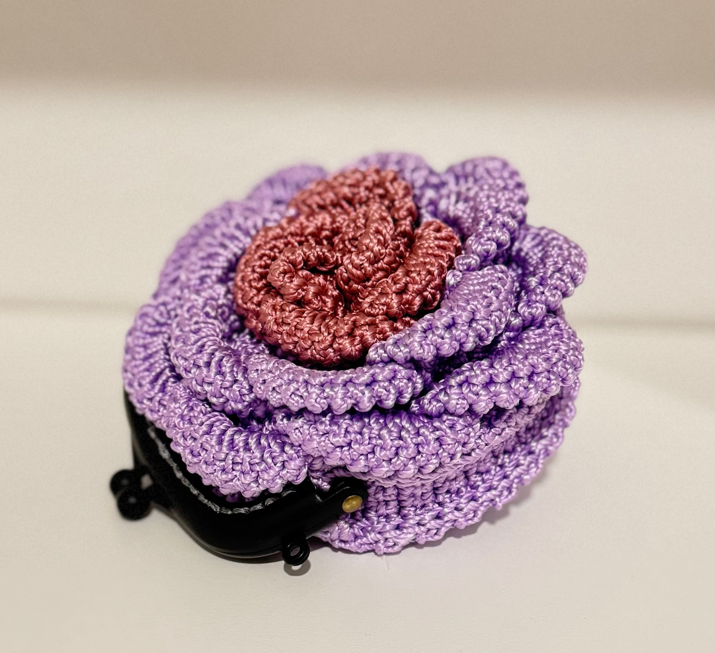 Crochet Flower Kisslock Mini Coin Purse - Gradient